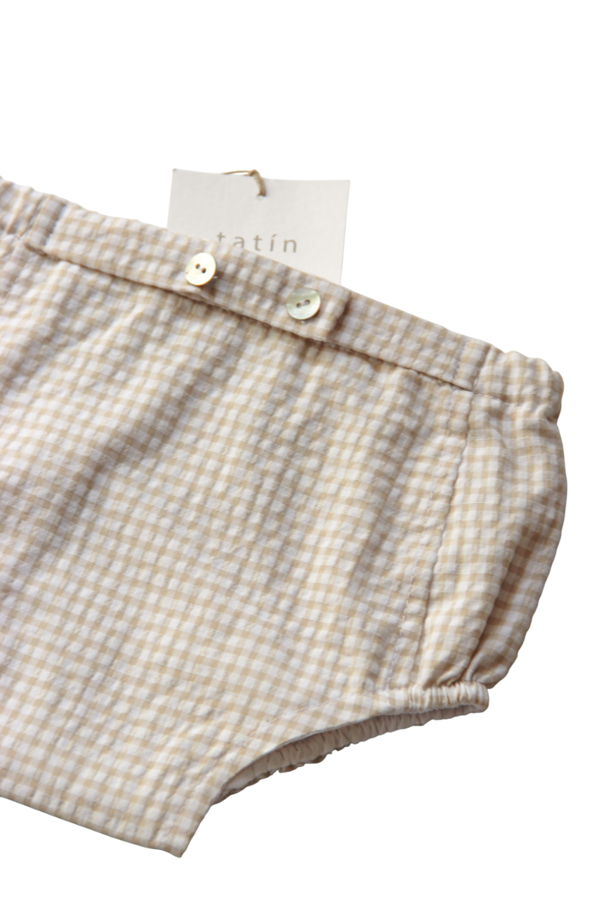Alex cubrepañal - Vichy mini beige