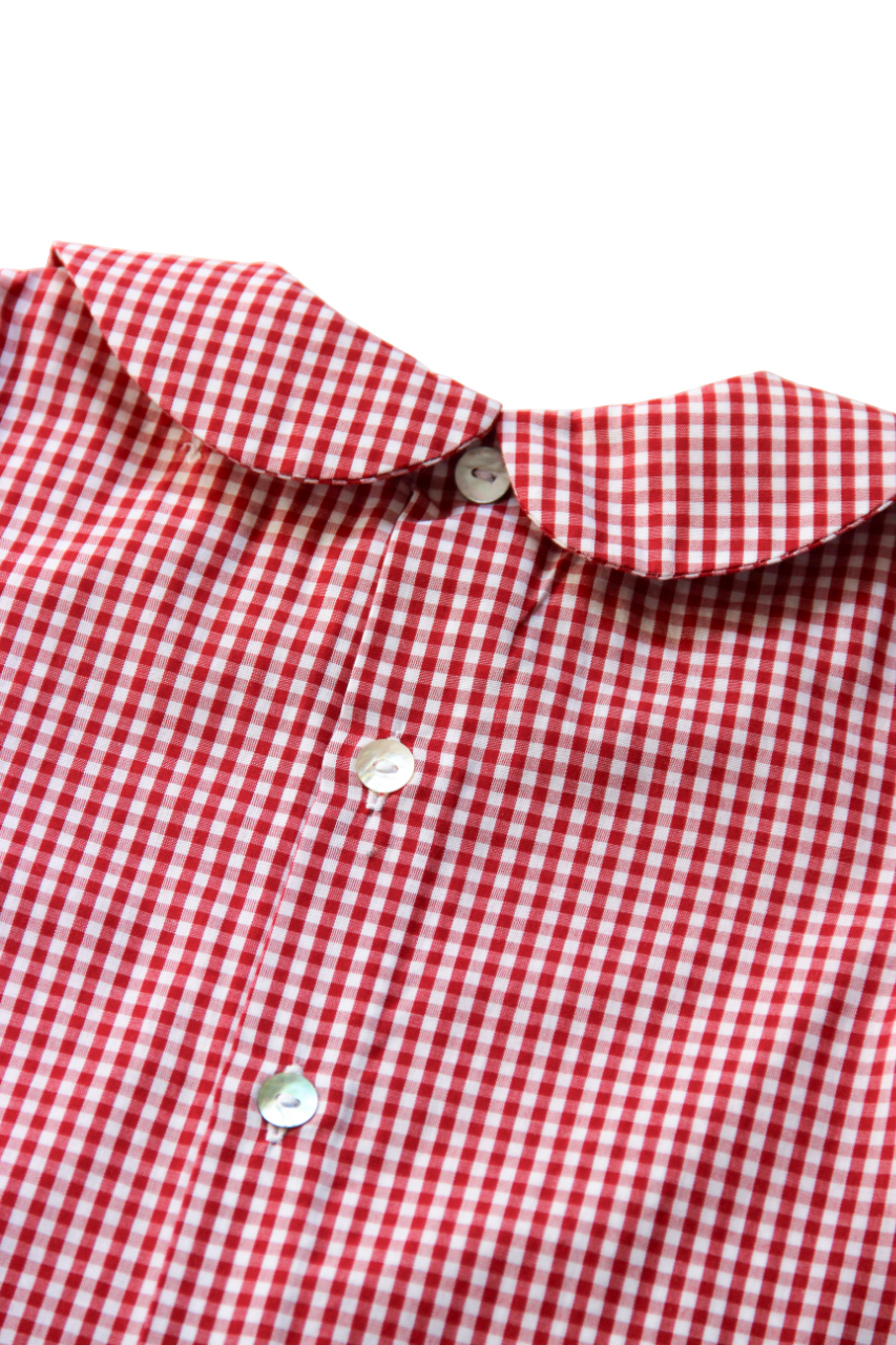 Mario camisa cuello bebe - Vichy mini rojo