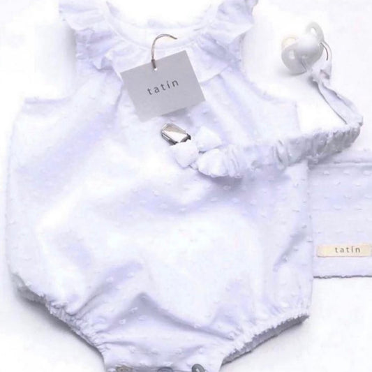 INES Romper - Plumeti White