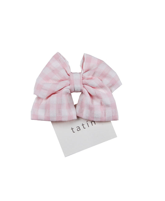 Bow - Gingham Medium Pink