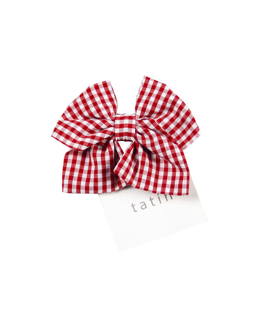 Bow - Gingham Mini Red