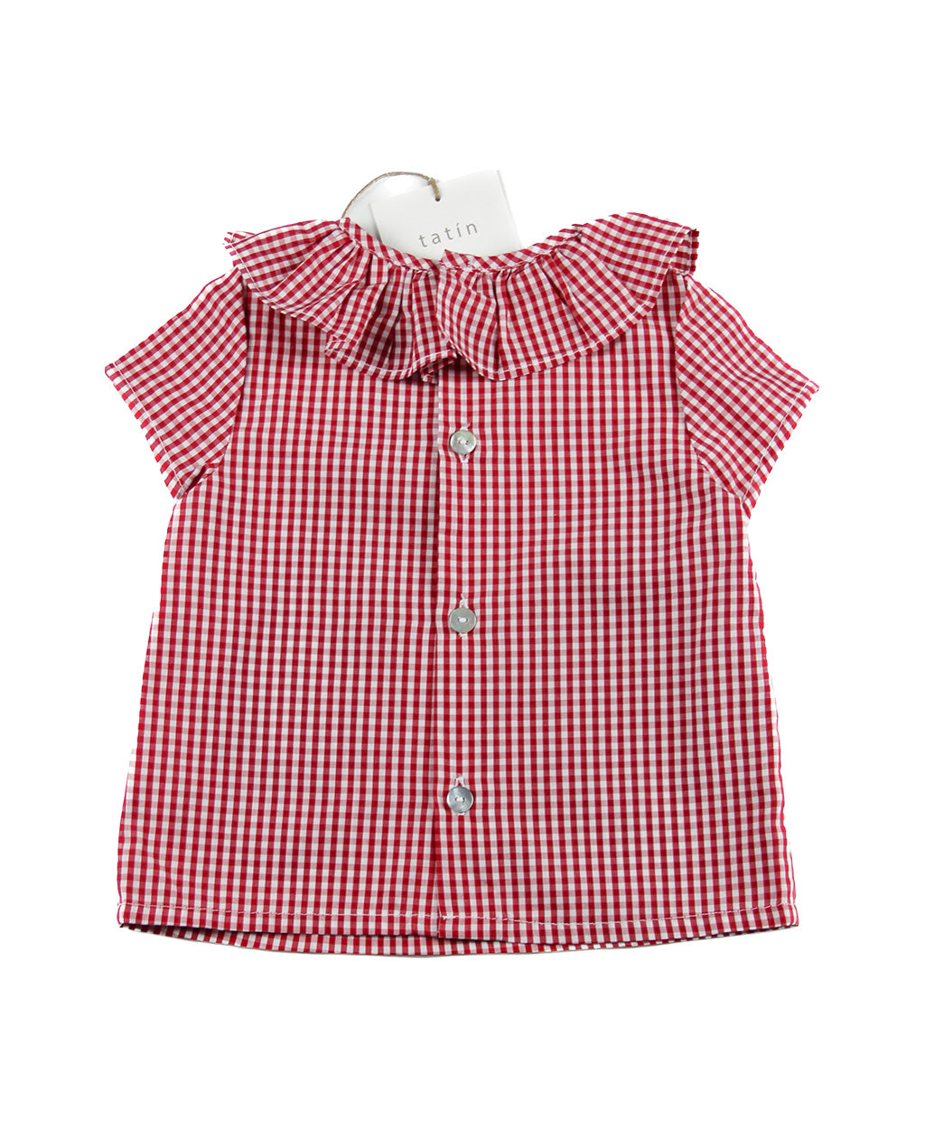 DANIELA Camisa manga corta - Vichy mini Rojo