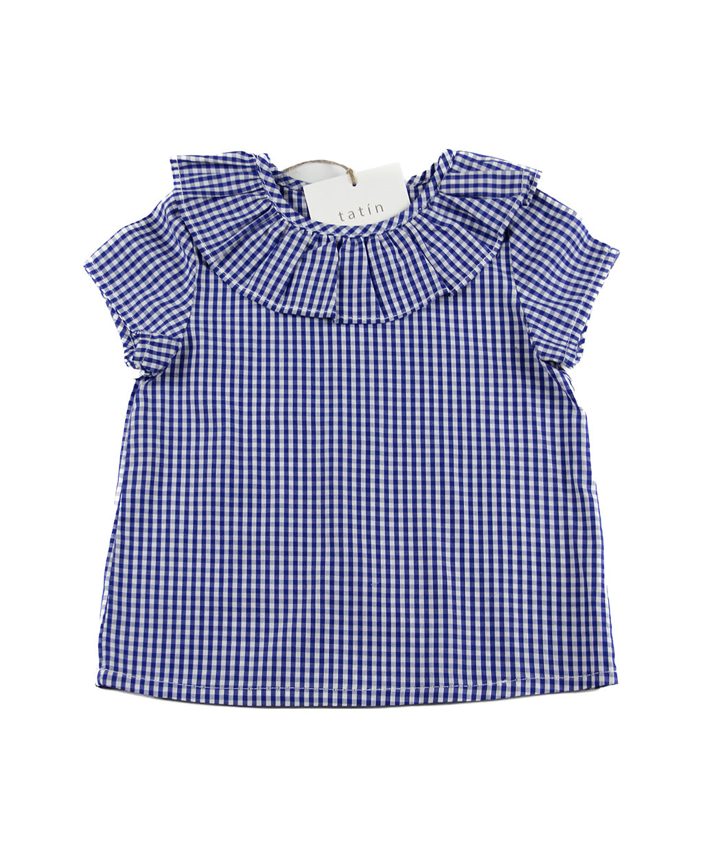 DANIELA Camisa manga corta - Vichy mini Marino