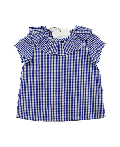 DANIELA Camisa manga corta - Vichy mini Marino