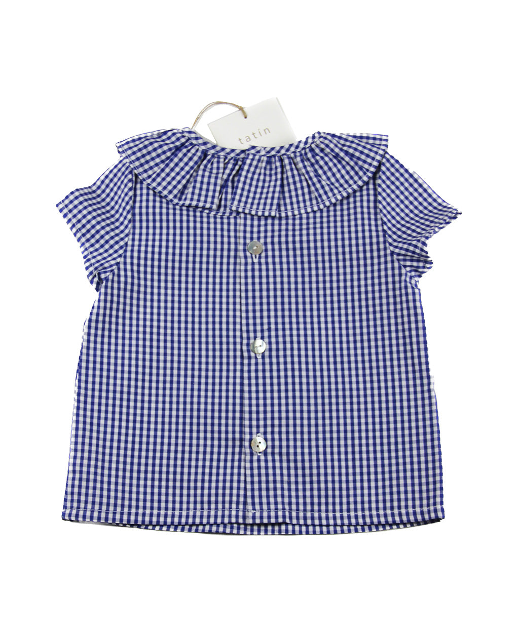 DANIELA Camisa manga corta - Vichy mini Marino