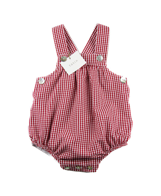 LUKA Dungarees - Gingham Mini Red