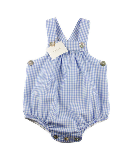 LUKA Dungarees - Gingham Mini Light Blue