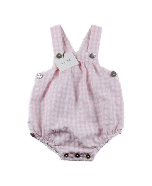 LUKA Dungarees - Vichy Medium Pink