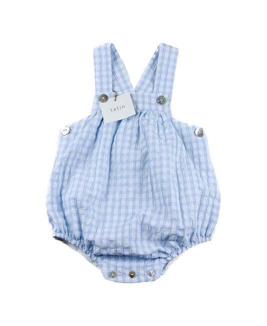 LUKA Dungarees - Vichy Medium Blue