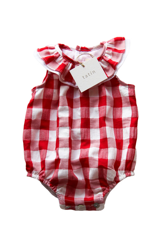 INES Romper- Vichy XL Red