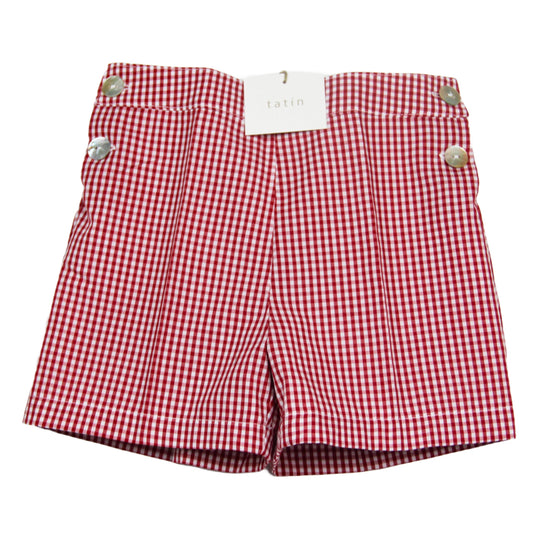 LONDON Shorts- Gingham Mini Red