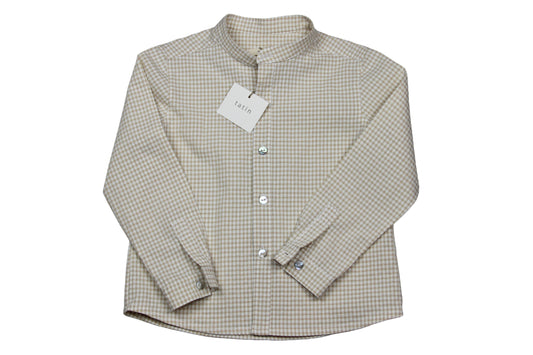 Marco Camisa Mao - Vichy mini Beige